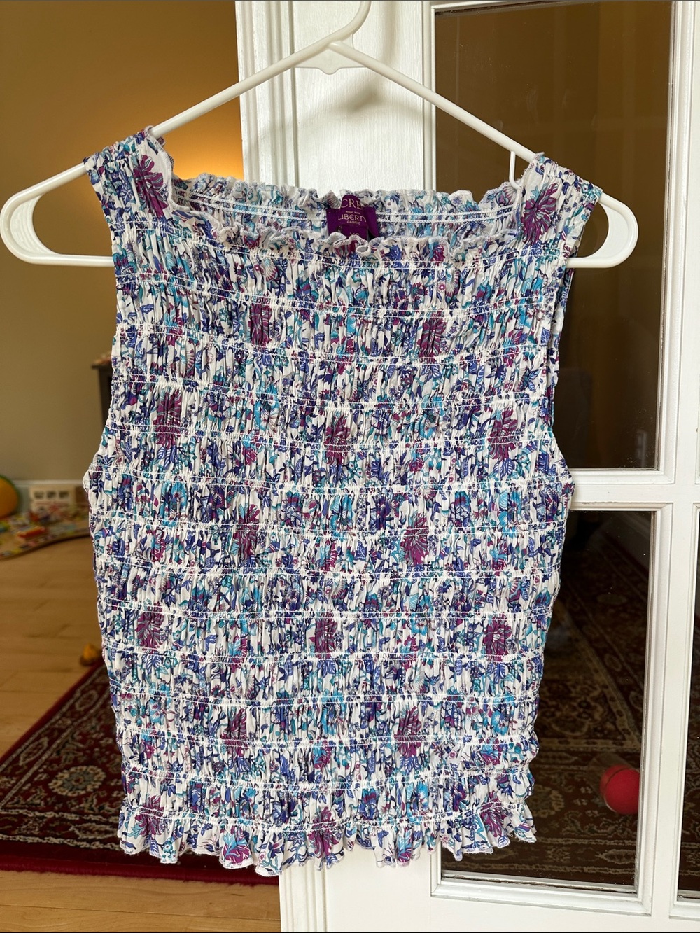 J Crew Liberty Fabric smocked tank
